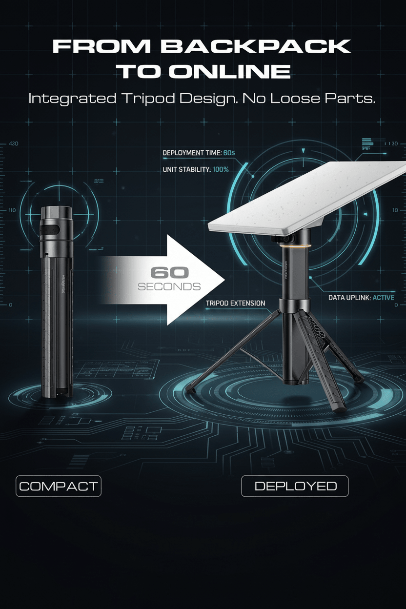 189Wh Portable Power Tripod | Compatible with Starlink Mini Battery Pack