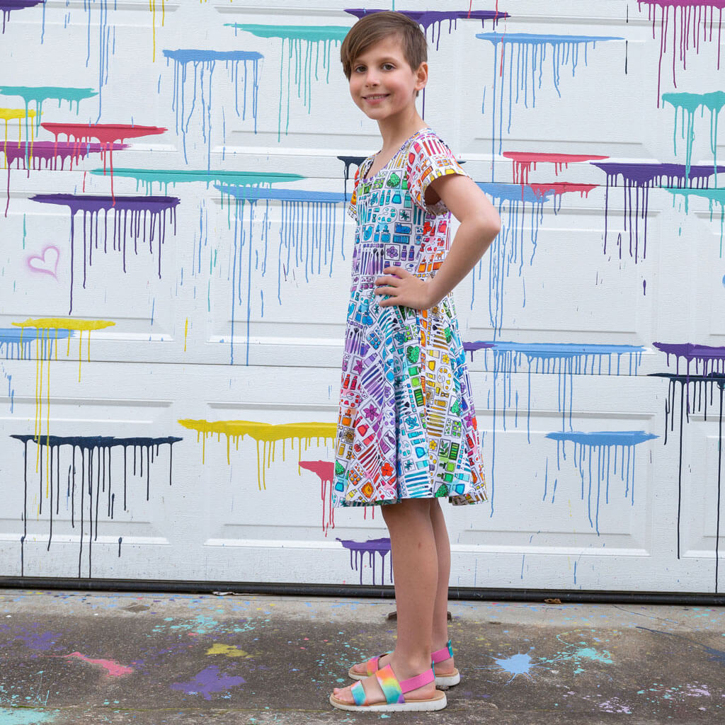 "Smarty Paints" Rainbow Art Supplies Super Twirler Dress with Pockets